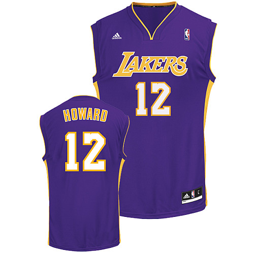  NBA Los Angeles Lakers 12 Dwight Howard New Revolution 30 Swingman Road Purple Jersey